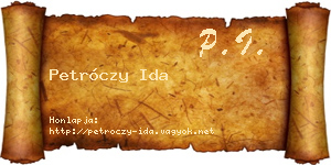 Petróczy Ida névjegykártya